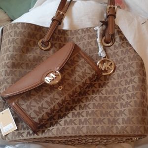 Authentic Monogram Michael's Kors purse and wallet